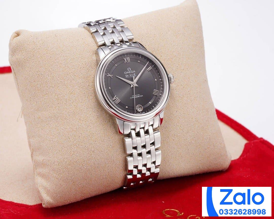 ĐỒNG HỒ NỮ OMEGA DE VILLE FAKE CAO CẤP NHÀ MÁY UVS FACTORY MẶT GHI 32.7MM ĐỒNG HỒ NỮ OMEGA DE VILLE FAKE CAO CẤP NHÀ MÁY UVS FACTORY MẶT GHI 32.7MM