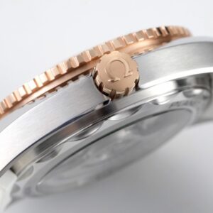 OMEGA SEAMASTER LUXURY IMITATION WATCHES ROSE GOLD WHITE CERAMIC BEZEL VS FACTORY 39.5MM 2 ĐỒNG HỒ NỮ OMEGA SEAMASTER FAKE 11 NHÀ MÁY VS FACTORY BEZEL TRẮNG 39.5MM