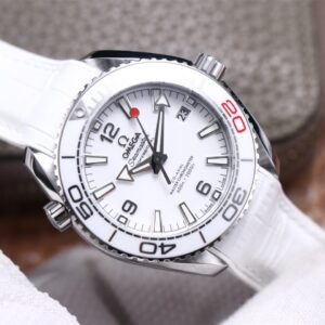 OMEGA SEAMASTER BEST REPLICA WATCHES RUBBER STRAP WHITE BEZEL DIAL VS FACTORY 39.5MM 1 ĐỒNG HỒ NỮ OMEGA SEAMASTER FAKE CAO CẤP NHÀ MÁY VS MÀU TRẮNG 39.5MM