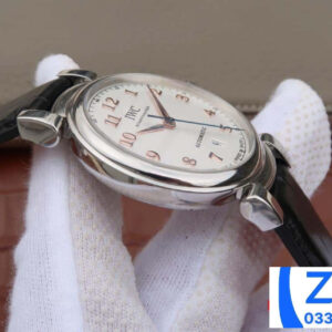 IWC DA VINCI FAKE WATCHES WHITE DIAL TW FACTORY LEATHER STRAP 40MM 2 ĐỒNG HỒ IWC DA VINCI FAKE CAO CẤP NHÀ MÁY TW FACTORY MẶT SỐ TRẮNG 40MM