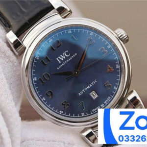 IWC DA VINCI SUPER FAKE WATCH BLUE DIAL STEEL CASE TW FACTORY 40MM 1 ĐỒNG HỒ IWC DA VINCI FAKE CAO CẤP NHÀ MÁY TW FACTORY MẶT SỐ XANH 40MM