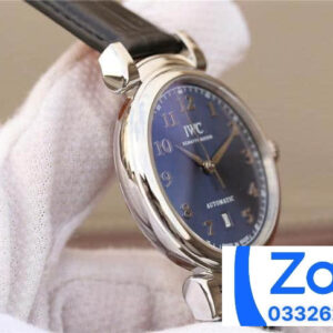 IWC DA VINCI SUPER FAKE WATCH BLUE DIAL STEEL CASE TW FACTORY 40MM 2 ĐỒNG HỒ IWC DA VINCI FAKE CAO CẤP NHÀ MÁY TW FACTORY MẶT SỐ XANH 40MM
