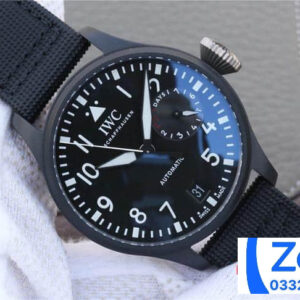 IWC PILOT'S IW502001 BLACK CERAMIC SUPER FAKE WATCH YJL FACTORY 46MM 1 ĐỒNG HỒ IWC PILOT’S IW502001 SUPER FAKE NHÀ MÁY YJL DÂY CAO SU 46MM