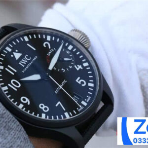 IWC PILOT'S IW502001 BLACK CERAMIC SUPER FAKE WATCH YJL FACTORY 46MM 6 ĐỒNG HỒ IWC PILOT’S IW502001 SUPER FAKE NHÀ MÁY YJL DÂY CAO SU 46MM