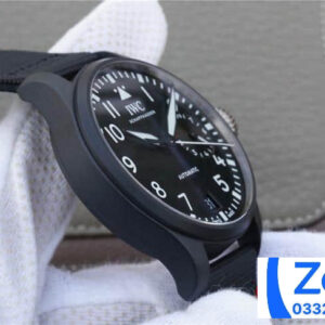 IWC PILOT'S IW502001 BLACK CERAMIC SUPER FAKE WATCH YJL FACTORY 46MM 2 ĐỒNG HỒ IWC PILOT’S IW502001 SUPER FAKE NHÀ MÁY YJL DÂY CAO SU 46MM