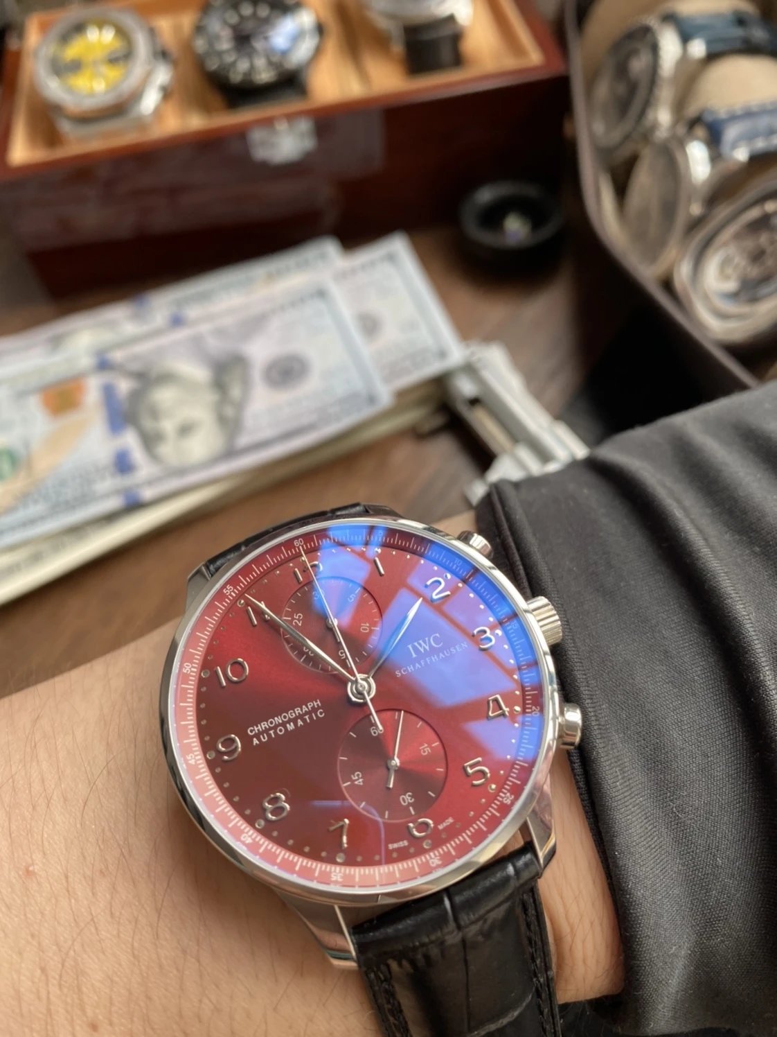 ĐỒNG HỒ IWC PORTUGIESER CHRONOGRAPH IW371616 FAKE 11 NHÀ MÁY YL 40MM (4) ĐỒNG HỒ IWC PORTUGIESER CHRONOGRAPH IW371616 FAKE 11 NHÀ MÁY YL 40MM