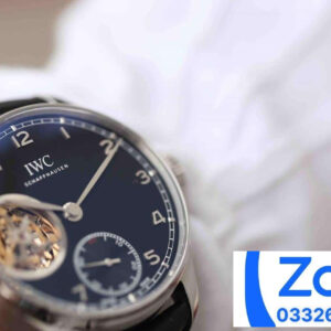IWC PORTUGUESE REPLICA WATCH BLACK DIAL STEEL CASE AZ FACTORY 42MM 6 ĐỒNG HỒ IWC PORTUGUESE REPLICA CAO CẤP NHÀ MÁY AZ FACTORY MÀU XANH 42MM
