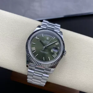 ROLEX DAY-DATE 228236 COPIES WATCHES GREEN DIAL ROMAN HOURS STEEL VONFRAM GM FACTORY 41MM 4 ĐỒNG HỒ ROLEX DAY-DATE 228238 REPLICA 1:1 THÉP VONFRAM MẶT XANH RÊU GMF 41MM