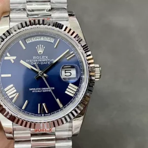 ROLEX DAY-DATE 228236 REPLICA WATCHES BLUE DIAL ROMAN HOURS STEEL VONFRAM GM FACTORY 41MM 4 ĐỒNG HỒ ROLEX DAY-DATE 228238 REPLICA 11 THÉP VONFRAM MẶT XANH BLUE GMF 41MM (1)