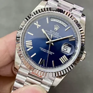 ROLEX DAY-DATE 228236 REPLICA WATCHES BLUE DIAL ROMAN HOURS STEEL VONFRAM GM FACTORY 41MM 3 ĐỒNG HỒ ROLEX DAY-DATE 228238 REPLICA 11 THÉP VONFRAM MẶT XANH BLUE GMF 41MM (1)