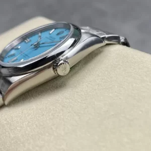 ROLEX OYSTER PERPETUAL 126000 IMITATION WATCHES BLUE TIFFANY DIAL CLEAN FACTORY 36MM 4 ĐỒNG HỒ ROLEX OYSTER PERPETUAL 126000 REPLICA 11 MẶT XANH NƯỚC BIỂN CLEAN 36MM (1)