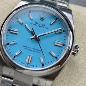 ROLEX OYSTER PERPETUAL 126000 IMITATION WATCHES BLUE TIFFANY DIAL CLEAN FACTORY 36MM 2 ĐỒNG HỒ ROLEX OYSTER PERPETUAL 126000 REPLICA 11 MẶT XANH NƯỚC BIỂN CLEAN 36MM (1)