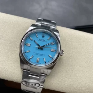 ROLEX OYSTER PERPETUAL 126000 IMITATION WATCHES BLUE TIFFANY DIAL CLEAN FACTORY 36MM 1 ĐỒNG HỒ ROLEX OYSTER PERPETUAL 126000 REPLICA 11 MẶT XANH NƯỚC BIỂN CLEAN 36MM (1)