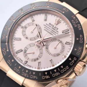 ROLEX DAYTONA BEST COPIES WATCHES ROSE GOLD CASE OYSTER FLEX STRAP CLEAN FACTORY 40MM 1 ĐỒNG HỒ ROLEX PANDA DAYTONA CLEAN FACTORY REPLICA 11 CAO CẤP NHẤT 40MM (1)