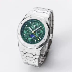 ĐỒNG HỒ AUDEMARS PIGUET ROYAL OAK CHORONOGRAPH 26574ST BBR REP 1:1 MẶT XANH LÁ 41MM 1 ĐỒNG HỒ AUDEMARS PIGUET ROYAL OAK CHORONOGRAPH 26574ST BBR REP 11 MẶT XANH LÁ 41MM (2)