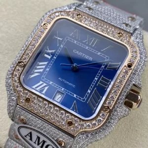ĐỒNG HỒ CARTIER SANTOS DEMI ROSE GOLD REP 1:1 ĐÍNH ĐÁ MẶT XANH AMG FACTORY 40MM 2 ĐỒNG HỒ CARTIER SANTOS DEMI ROSE GOLD REP 11 ĐÍNH ĐÁ MẶT XANH AMG FACTORY 40MM (2)