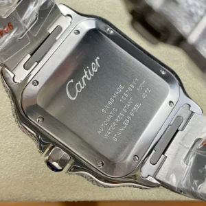 CARTIER SANTOS BEST COPIES WATCHES BLUE DIAL RHINESTONE FULL GEM AMG FACTORY 40MM 7 ĐỒNG HỒ CARTIER SANTOS REPLICA 11 ĐÍNH FULL ĐÁ MẶT XANH AMG FACTORY 40MM (2)