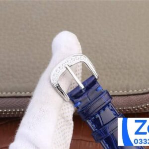 FRANCK MULLER LUXURY REPLICA WATCH RHINESTONE CASE RAINBOWN HOUR BLUE LEATHER STRAP 36MM 5 ĐỒNG HỒ FRANCK MULLER NỮ CỌC SỐ 7 MÀU REPLICA 11 MÁY CƠ THỤY SỸ 36MM (2)