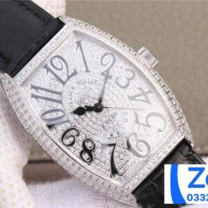 FRANCK MULLER IMITATION WATCH RHINESTONE GEM FULL CASE AUTOMATIC BLACK LEATHER STRAP 36MM 1 ĐỒNG HỒ FRANCK MULLER NỮ ĐÍNH ĐÁ REP 11 CAO CẤP MÁY CƠ THỤY SỸ 36MM (2)