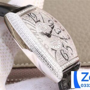 FRANCK MULLER IMITATION WATCH RHINESTONE GEM FULL CASE AUTOMATIC BLACK LEATHER STRAP 36MM 4 ĐỒNG HỒ FRANCK MULLER NỮ ĐÍNH ĐÁ REP 11 CAO CẤP MÁY CƠ THỤY SỸ 36MM (2)