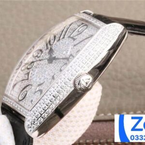 FRANCK MULLER IMITATION WATCH RHINESTONE GEM FULL CASE AUTOMATIC BLACK LEATHER STRAP 36MM 3 ĐỒNG HỒ FRANCK MULLER NỮ ĐÍNH ĐÁ REP 11 CAO CẤP MÁY CƠ THỤY SỸ 36MM (2)