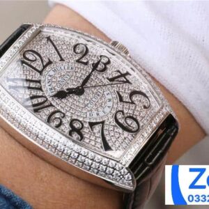FRANCK MULLER IMITATION WATCH RHINESTONE GEM FULL CASE AUTOMATIC BLACK LEATHER STRAP 36MM 7 ĐỒNG HỒ FRANCK MULLER NỮ ĐÍNH ĐÁ REP 11 CAO CẤP MÁY CƠ THỤY SỸ 36MM (2)