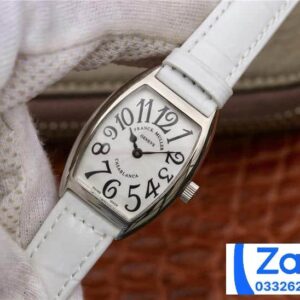 FRANCK MULLER REPLICA WATCHES WHITE LEATHER STRAP STAINLESS STEEL QUARTZ MOVEMENT 24×29MM 1 ĐỒNG HỒ FRANCK MULLER NỮ MÀU TRẰNG REPLICA 11 CAO CẤP 24×29MM (2)