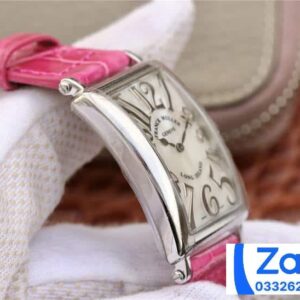 FRANCK MULLER GOOD IMITATION WATCHES PINK LEATHER STRAP QUARTZ MOVEMENT 29x45MM 5 ĐỒNG HỒ FRANCK MULLER REP 11 CAO CẤP NỮ DÂY DA HỒNG 29x45MM (2)