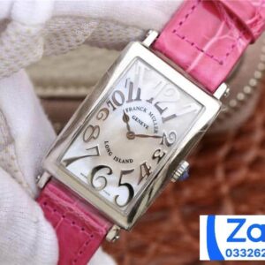 FRANCK MULLER GOOD IMITATION WATCHES PINK LEATHER STRAP QUARTZ MOVEMENT 29x45MM 1 ĐỒNG HỒ FRANCK MULLER REP 11 CAO CẤP NỮ DÂY DA HỒNG 29x45MM (2)