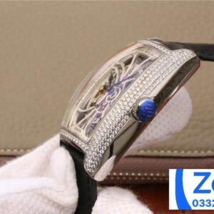 FRANCK MULLER SKELETON BEST COPIES WATCH RHINESTONE CASE SWISS AUTOMATIC BLACK LEATHER STRAP 39.5x55MM 3 ĐỒNG HỒ FRANCK MULLER SKELETON REPLICA 11 NAM MÁY CƠ THỤY SỸ 39 (2)