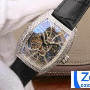 FRANCK MULLER SKELETON BEST COPIES WATCH RHINESTONE CASE SWISS AUTOMATIC BLACK LEATHER STRAP 39.5x55MM 1 ĐỒNG HỒ FRANCK MULLER SKELETON REPLICA 11 NAM MÁY CƠ THỤY SỸ 39 (2)