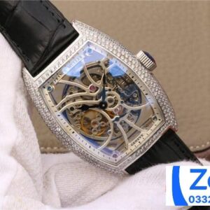 FRANCK MULLER SKELETON BEST COPIES WATCH RHINESTONE CASE SWISS AUTOMATIC BLACK LEATHER STRAP 39.5x55MM 2 ĐỒNG HỒ FRANCK MULLER SKELETON REPLICA 11 NAM MÁY CƠ THỤY SỸ 39 (2)