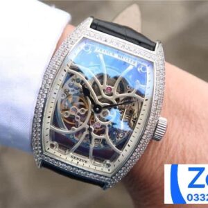 FRANCK MULLER SKELETON BEST COPIES WATCH RHINESTONE CASE SWISS AUTOMATIC BLACK LEATHER STRAP 39.5x55MM 7 ĐỒNG HỒ FRANCK MULLER SKELETON REPLICA 11 NAM MÁY CƠ THỤY SỸ 39 (2)