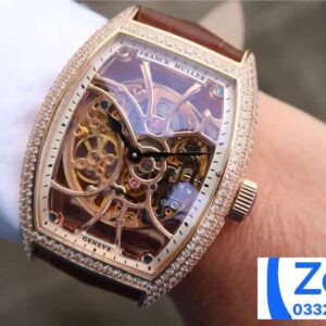 FRANCK MULLER SKELETON BEST COPIES WATCHES SKELETON ROSE GOLD CASE BROWN LEATHER STRAP 39.5x55MM 7 ĐỒNG HỒ FRANCK MULLER SKELETON ROSE GOLD FAKE 11 CAO CẤP ĐÍNH ĐÁ 39 (2)