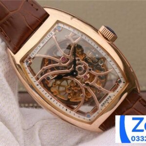 FRANCK MULLER SKELETON ROSE GOLD BEST REPLICA WATCH BROWN LEATHER STRAP 39.5x55MM 3 ĐỒNG HỒ FRANCK MULLER SKELETON ROSE GOLD REP 11 NAM MÁY CƠ AUTOMATIC 39 (2)