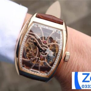 FRANCK MULLER SKELETON ROSE GOLD BEST REPLICA WATCH BROWN LEATHER STRAP 39.5x55MM 8 ĐỒNG HỒ FRANCK MULLER SKELETON ROSE GOLD REP 11 NAM MÁY CƠ AUTOMATIC 39 (2)