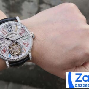 FRANCK MULLER TOURBILLON REPLICA LEATHER STRAP WATCHES 43MM 7 ĐỒNG HỒ FRANCK MULLER TOURBILLON NAM ĐÍNH ĐÁ REPLICA 11 MÁY THỤY SỸ 43MM (2)