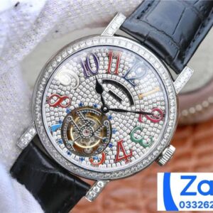 FRANCK MULLER TOURBILLON REPLICA LEATHER STRAP WATCHES 43MM 1 ĐỒNG HỒ FRANCK MULLER TOURBILLON NAM ĐÍNH ĐÁ REPLICA 11 MÁY THỤY SỸ 43MM (2)