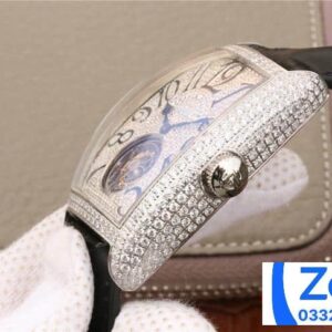 FRANCK MULLER TOURBILLON COPIES WATCHES RHINESTONE GEM FULL CASE BLACK LEATHER STRAP 39.5x55MM 3 ĐỒNG HỒ FRANCK MULLER TOURBILLON REP 11 ĐÍNH FULL ĐÁ DÂY DA 39 (2)