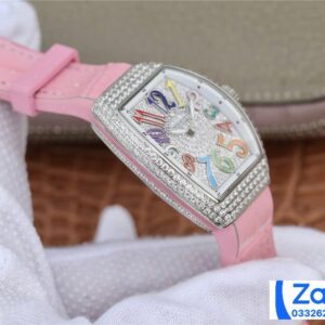 FRANCK MULLER V32 ABF FACTORY PINK RUBBER STRAP SUPER FAKE WATCH 36MM 4 ĐỒNG HỒ FRANCK MULLER V32 ABF FACTORY REP 11 NỮ MÀU TRẮNG ĐÍNH ĐÁ 36MM (2)