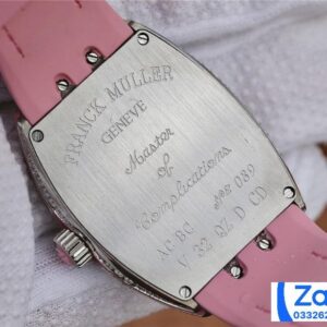 FRANCK MULLER V32 ABF FACTORY PINK RUBBER STRAP SUPER FAKE WATCH 36MM 7 ĐỒNG HỒ FRANCK MULLER V32 ABF FACTORY REP 11 NỮ MÀU TRẮNG ĐÍNH ĐÁ 36MM (2)