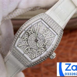 FRANCK MULLER V32 ABF FACTORY FULL WHITE REPLICA WATCHES 36MM 1 ĐỒNG HỒ FRANCK MULLER V32 ABF NỮ ĐÍNH ĐÁ REP 11 CAO CẤP 36MM (2)
