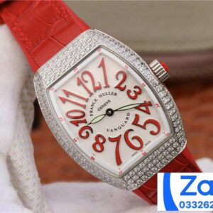 FRANCK MULLER V32 COPIES WATCHES RED DIAL RUBBER STRAP RHINESTONE ABF FACTORY 36MM 1 ĐỒNG HỒ FRANCK MULLER V32 ABF REP 11 CAO CẤP NỮ MÀU ĐỎ ĐÍNH ĐÁ 36MM (2)