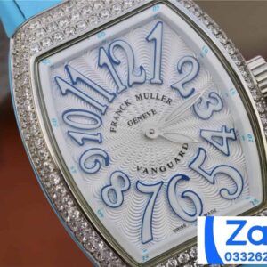 FRANCK MULLER V32 COPIES WATCH BLUE DIAL RUBBER STRAP RHINESTONE CASE ABF FACTORY 36MM 3 ĐỒNG HỒ FRANCK MULLER V32 ABF REP 11 CAO CẤP NỮ MÀU XANH ĐÍNH ĐÁ 36MM (2)