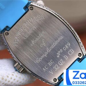 FRANCK MULLER V32 COPIES WATCH BLUE DIAL RUBBER STRAP RHINESTONE CASE ABF FACTORY 36MM 6 ĐỒNG HỒ FRANCK MULLER V32 ABF REP 11 CAO CẤP NỮ MÀU XANH ĐÍNH ĐÁ 36MM (2)