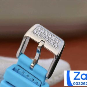 FRANCK MULLER V32 COPIES WATCH BLUE DIAL RUBBER STRAP RHINESTONE CASE ABF FACTORY 36MM 7 ĐỒNG HỒ FRANCK MULLER V32 ABF REP 11 CAO CẤP NỮ MÀU XANH ĐÍNH ĐÁ 36MM (2)