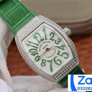 FRANCK MULLER V32 IMITATION WATCHES GREEN DIAL RUBBER STRAP RHINESTONE CASE ABF FACTORY 36MM 2 ĐỒNG HỒ FRANCK MULLER V32 ABF REP 11 CAO CẤP NỮ MÀU XANH LÁ CÂY 36MM (2)