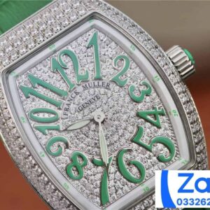FRANCK MULLER V32 REPLICA WATCHES GREEN DIAL RUBBER STRAP RHINESTONE GEM ABF FACTORY 36MM 3 ĐỒNG HỒ FRANCK MULLER V32 ABF REPLICA 11 CAO CẤP NỮ ĐÍNH FULL ĐÁ 36MM (2)