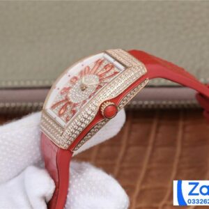 FRANCK MULLER V32 REPLICA WATCHES RED RUBBER STRAP ABF FACTORY 36MM 4 ĐỒNG HỒ FRANCK MULLER V32 ABF REPLICA 11 MÀU ĐỎ ĐÍNH FULL ĐÁ 36MM (2)