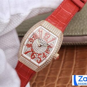 FRANCK MULLER V32 REPLICA WATCHES RED RUBBER STRAP ABF FACTORY 36MM 1 ĐỒNG HỒ FRANCK MULLER V32 ABF REPLICA 11 MÀU ĐỎ ĐÍNH FULL ĐÁ 36MM (2)